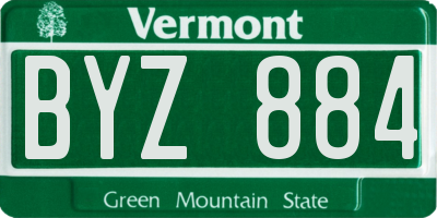 VT license plate BYZ884