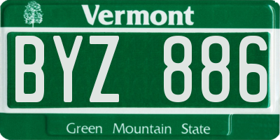 VT license plate BYZ886