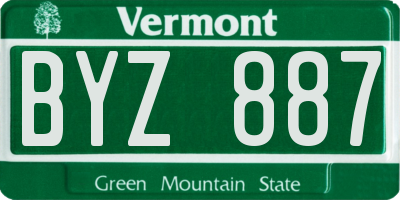 VT license plate BYZ887