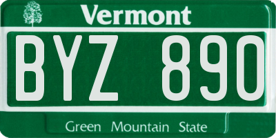 VT license plate BYZ890