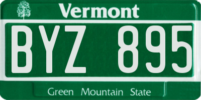 VT license plate BYZ895