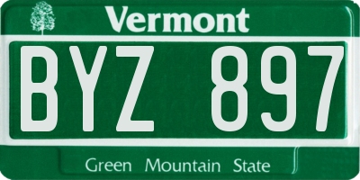 VT license plate BYZ897