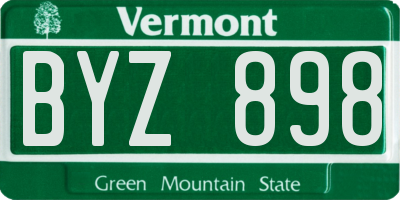 VT license plate BYZ898