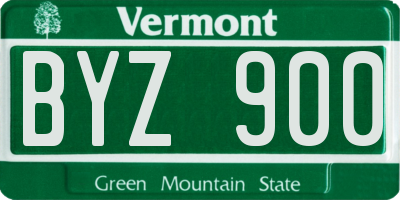 VT license plate BYZ900