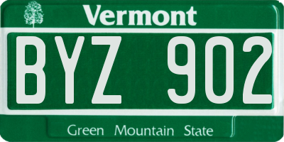 VT license plate BYZ902