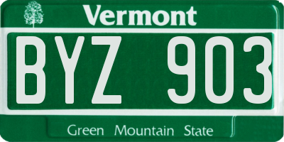 VT license plate BYZ903