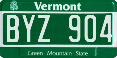 VT license plate BYZ904