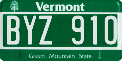 VT license plate BYZ910