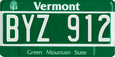 VT license plate BYZ912