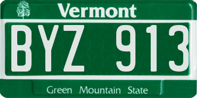 VT license plate BYZ913