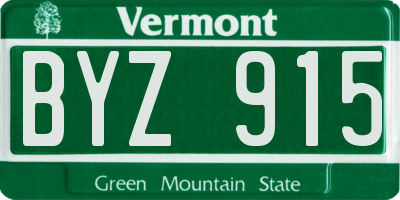 VT license plate BYZ915