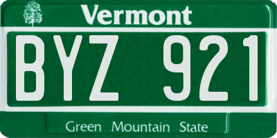VT license plate BYZ921