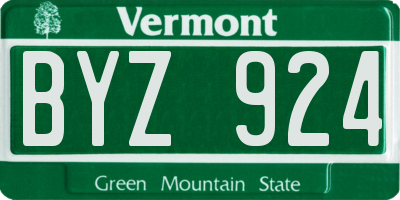 VT license plate BYZ924