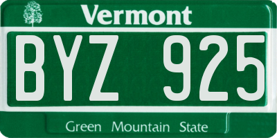 VT license plate BYZ925