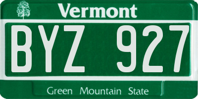 VT license plate BYZ927