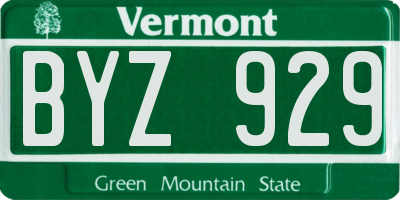 VT license plate BYZ929