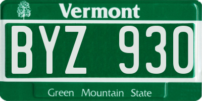 VT license plate BYZ930