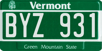 VT license plate BYZ931