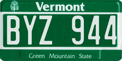 VT license plate BYZ944