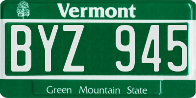 VT license plate BYZ945