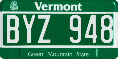 VT license plate BYZ948