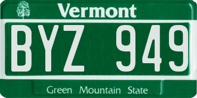 VT license plate BYZ949