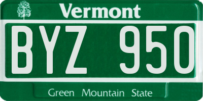 VT license plate BYZ950