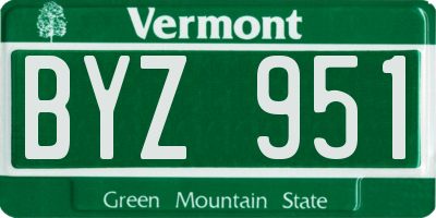 VT license plate BYZ951