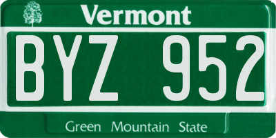 VT license plate BYZ952