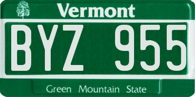 VT license plate BYZ955