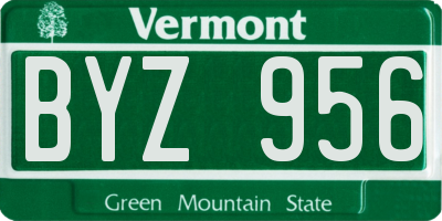 VT license plate BYZ956