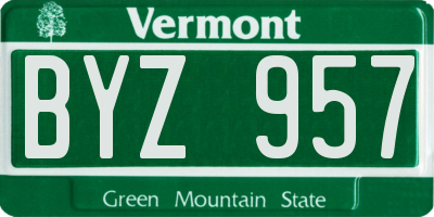 VT license plate BYZ957