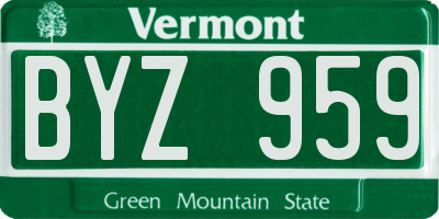 VT license plate BYZ959