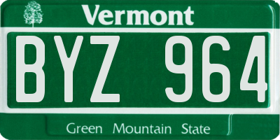 VT license plate BYZ964