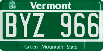 VT license plate BYZ966