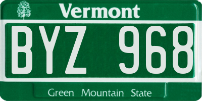 VT license plate BYZ968