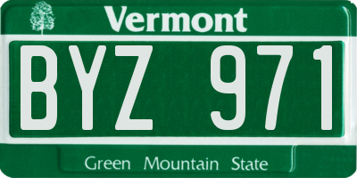 VT license plate BYZ971