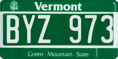 VT license plate BYZ973