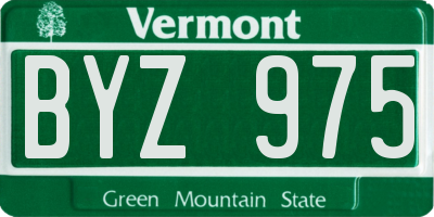 VT license plate BYZ975