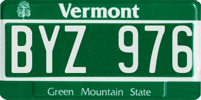 VT license plate BYZ976