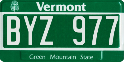 VT license plate BYZ977