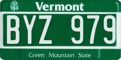 VT license plate BYZ979