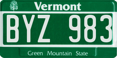 VT license plate BYZ983