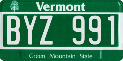 VT license plate BYZ991