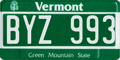 VT license plate BYZ993
