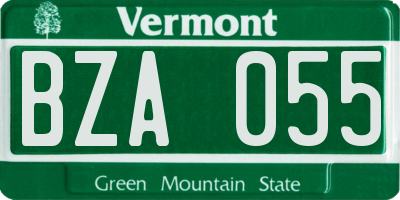 VT license plate BZA055