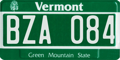 VT license plate BZA084