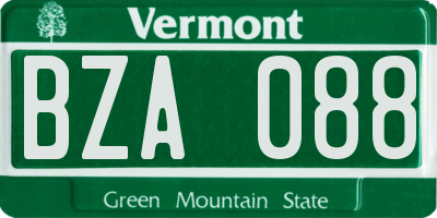 VT license plate BZA088