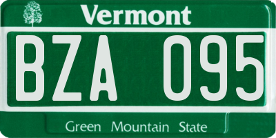 VT license plate BZA095