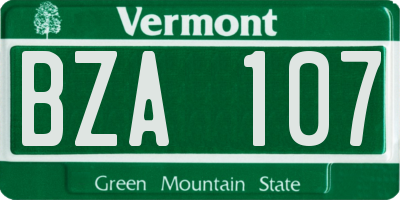 VT license plate BZA107